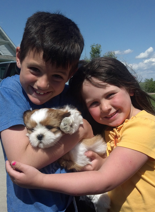 Henry and Lucy Zaleski with their dog Chubbs