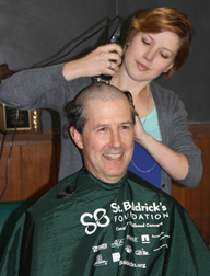 WSLH Interim Deputy Director Steve Marshall is excited to help raise money for childhood cancer research and get a low-maintenance summer hairstyle all at the same time.