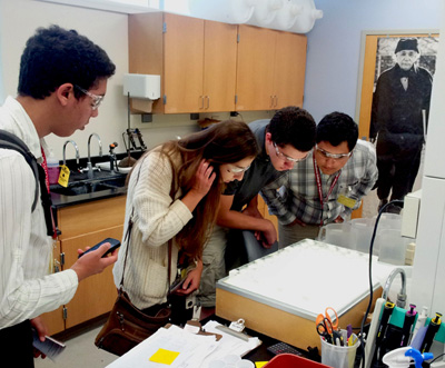 Looking at water fleas in the WSLh environmental toxicology laboratory.